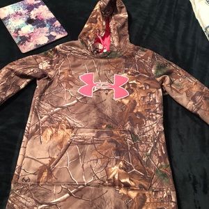 Under Armor hoodie camouflage pink size small